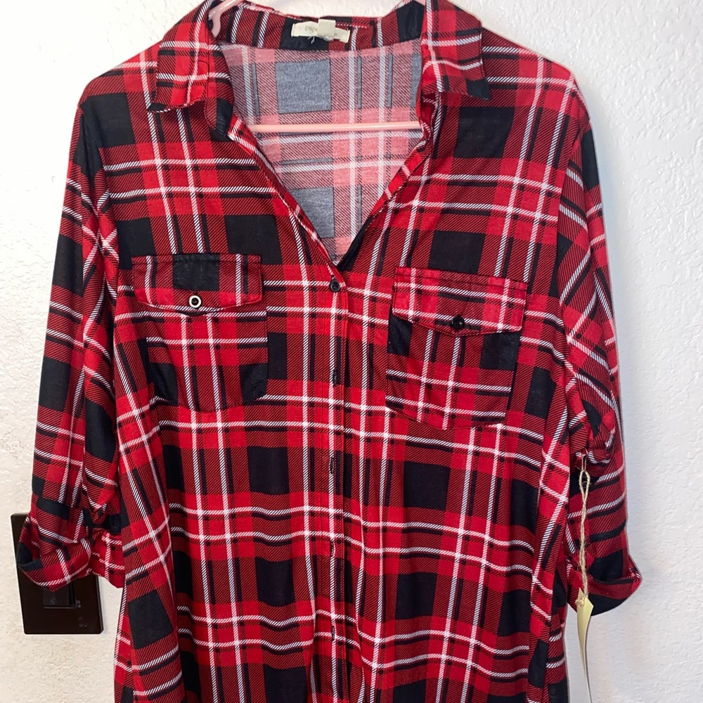 Red Flannel Top
